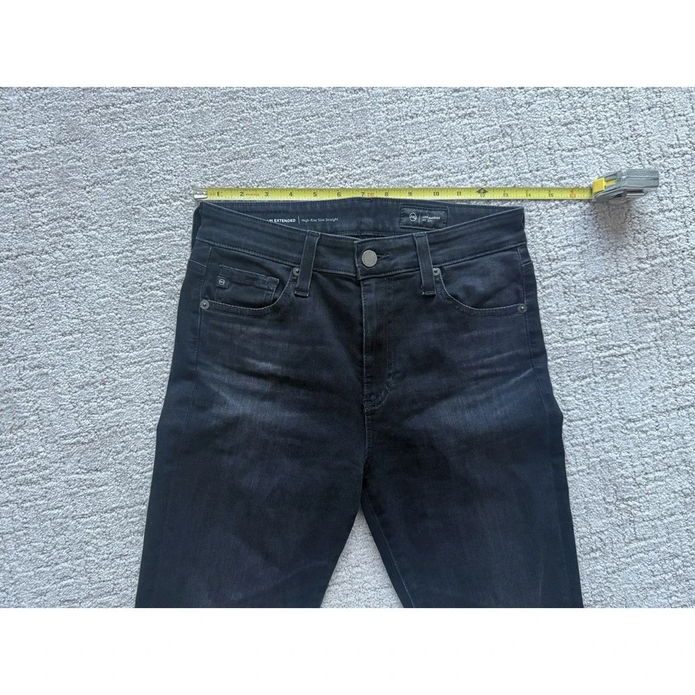AG Adriano Goldschmied Mari Extended High Rise Slim Straight Jeans 26 Black